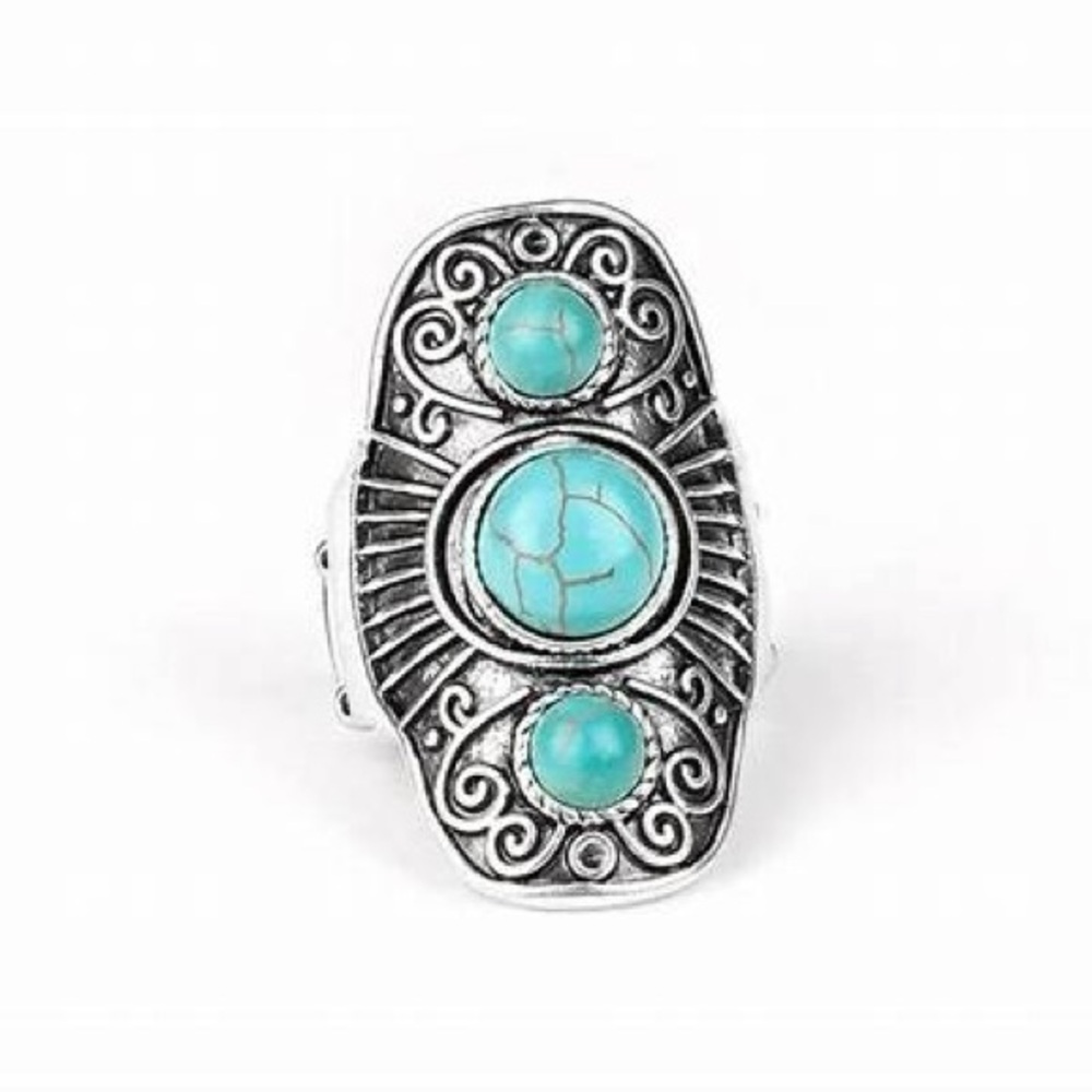 ❣️Silver and multi Turquoise Stone Ring❣️*